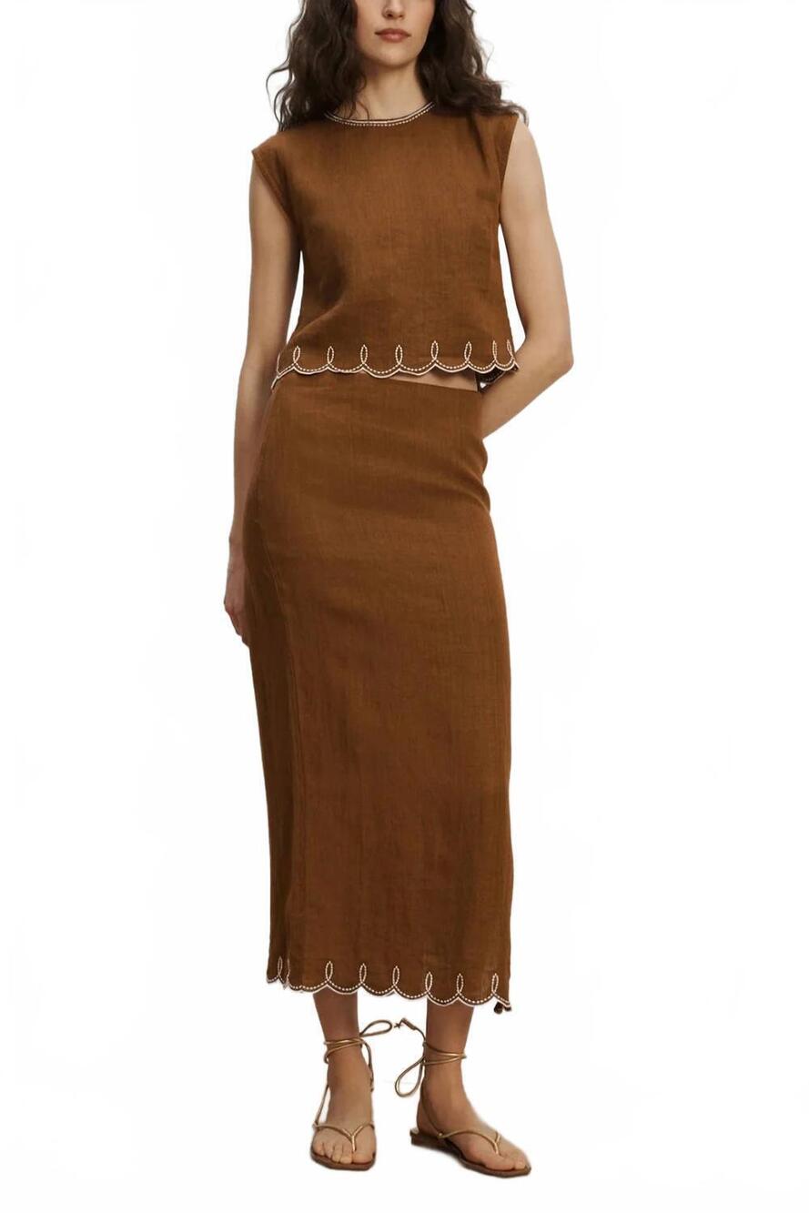 NEW VERONICA BEARD malou skirt in deep ochre